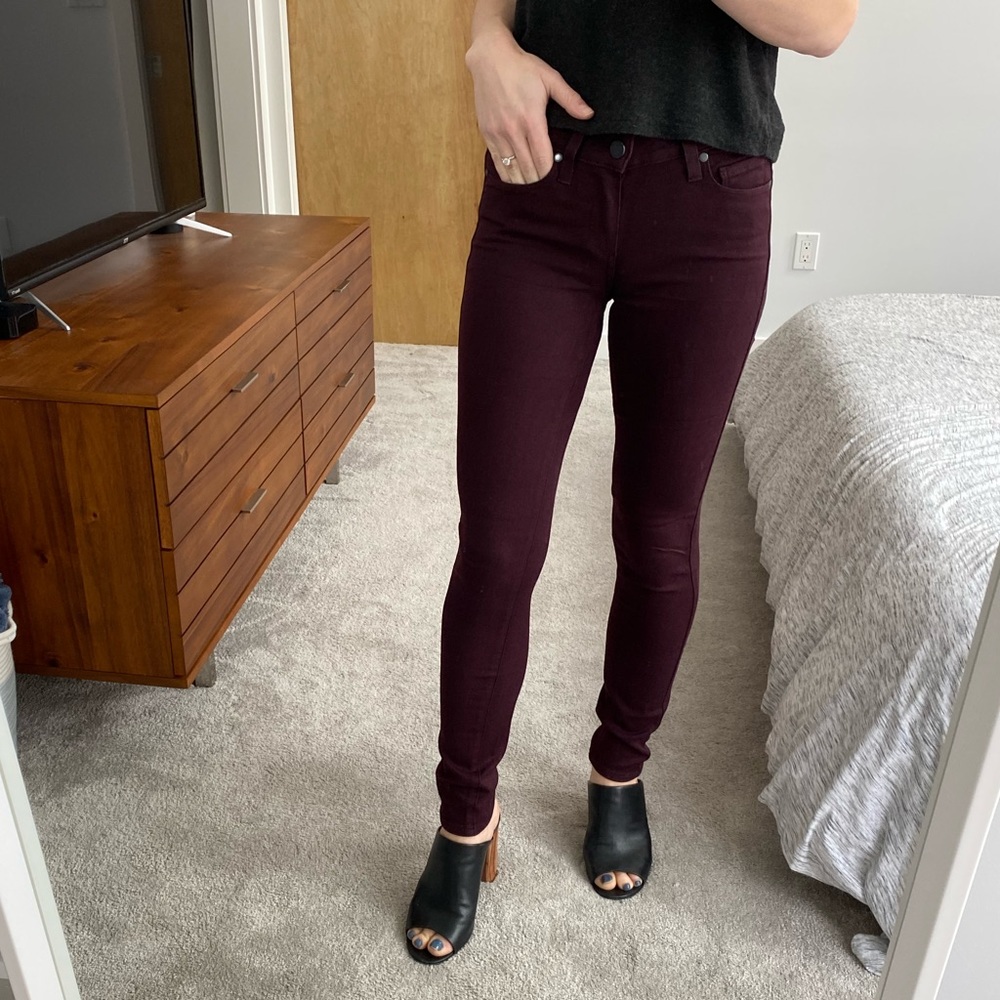 PAIGE Aubergine ‘Verdugo’ Ankle Skinny Jeans